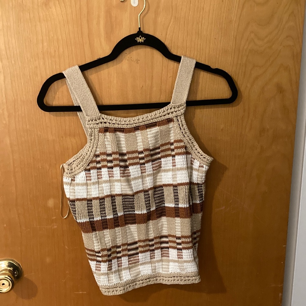 Banana Republic plaid sweater tank top